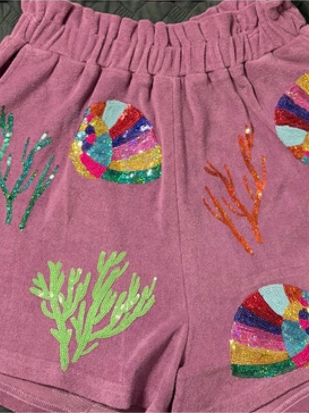 Queen of 💖 Sparkles BEACH 2 piece shorts and crop top - Picture 10 of 12